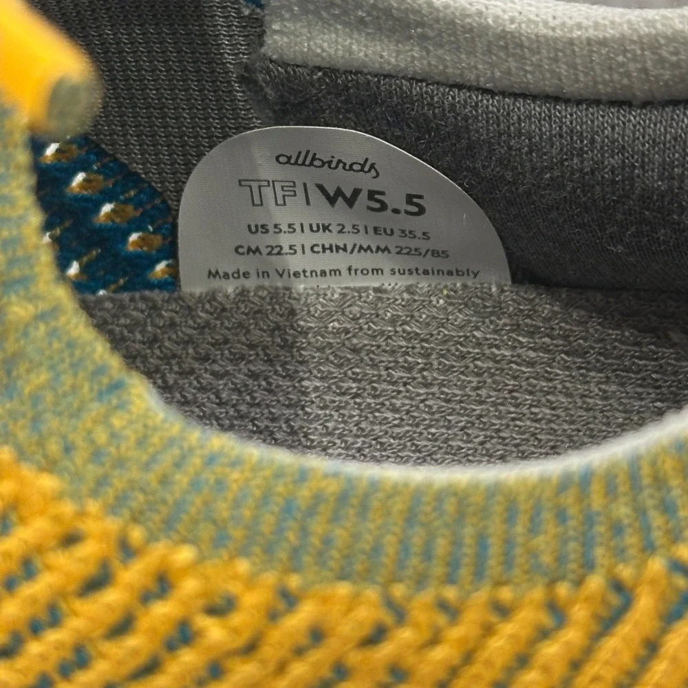 Allbirds Women 5.5 Tree Flyers Thrive Yellow Running Sneakers SwiftFoam Athletic